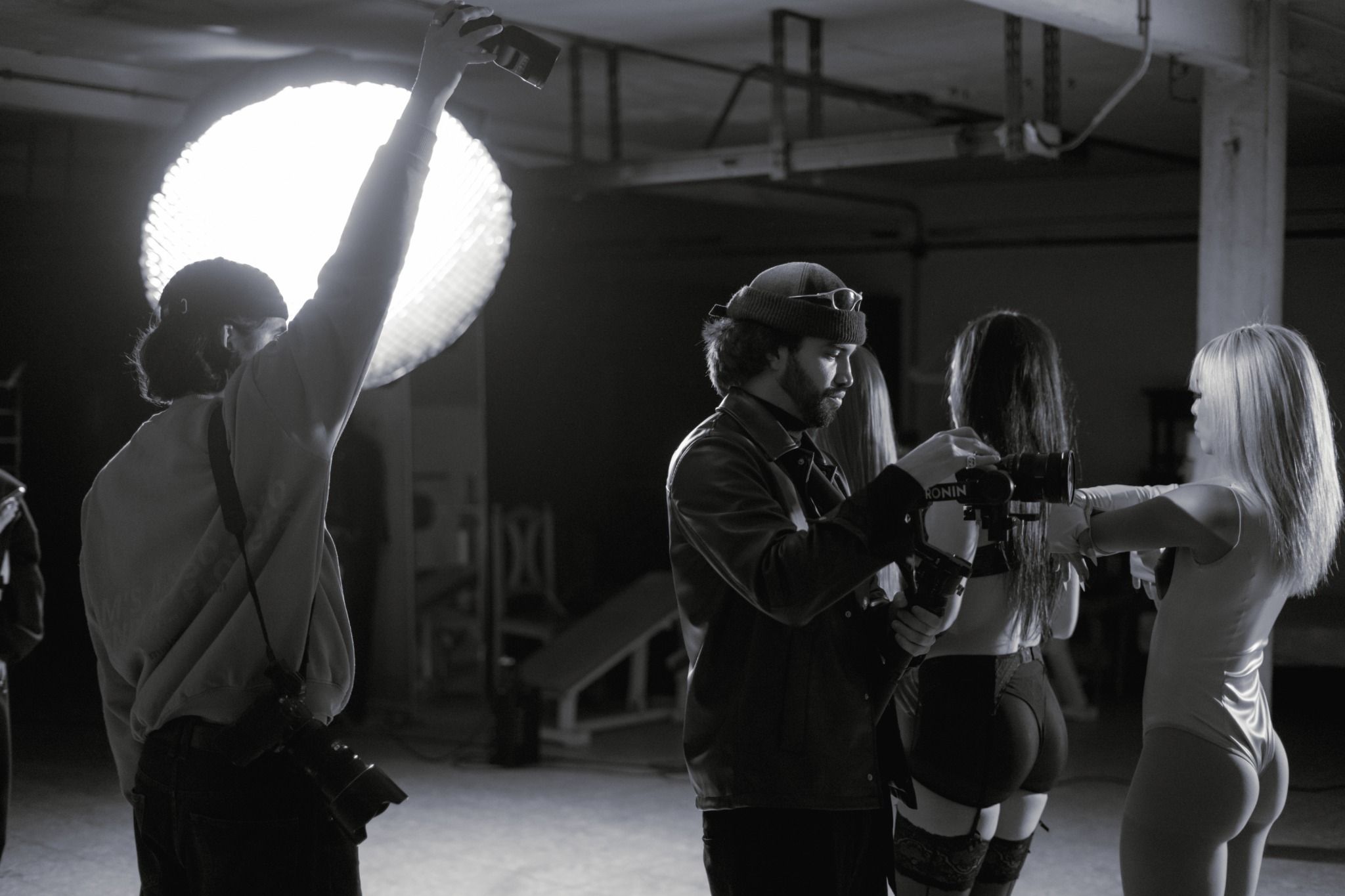 Behind the scenes of Pedro Correa filming on set